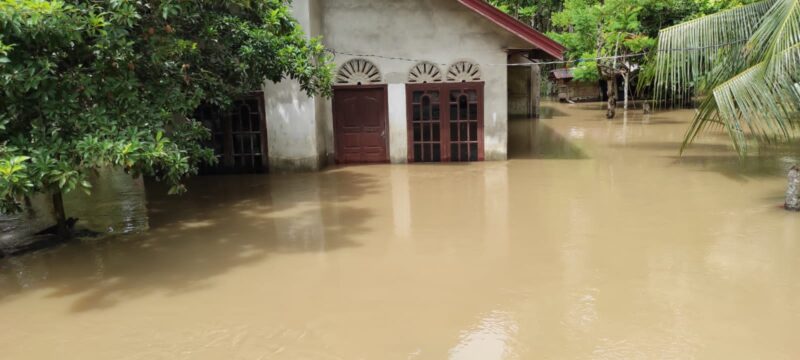 Kondisi banjir di Kecamatan Pasie Raya, Aceh Jaya