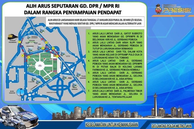 Akan Ada Demo di Depan Gedung DPR, Polisi Berlakukan Rekayasa Lalin Acehzone.com